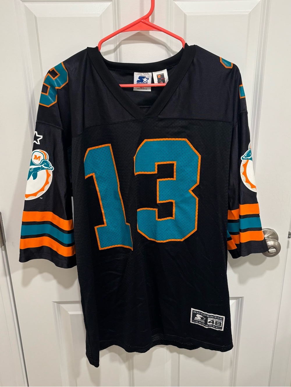 VTG 90s Miami Dolphins Dan Marino STARTER Football Jersey Black Size 48 Large